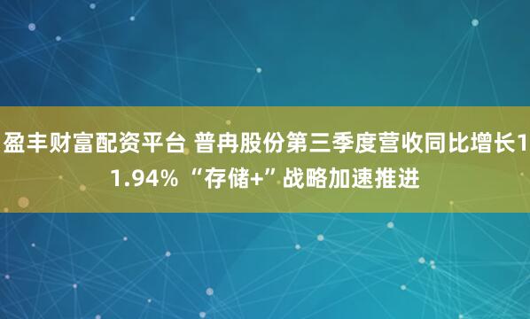 盈丰财富配资平台 普冉股份第三季度营收同比增长11.94% “存储+”战略加速推进